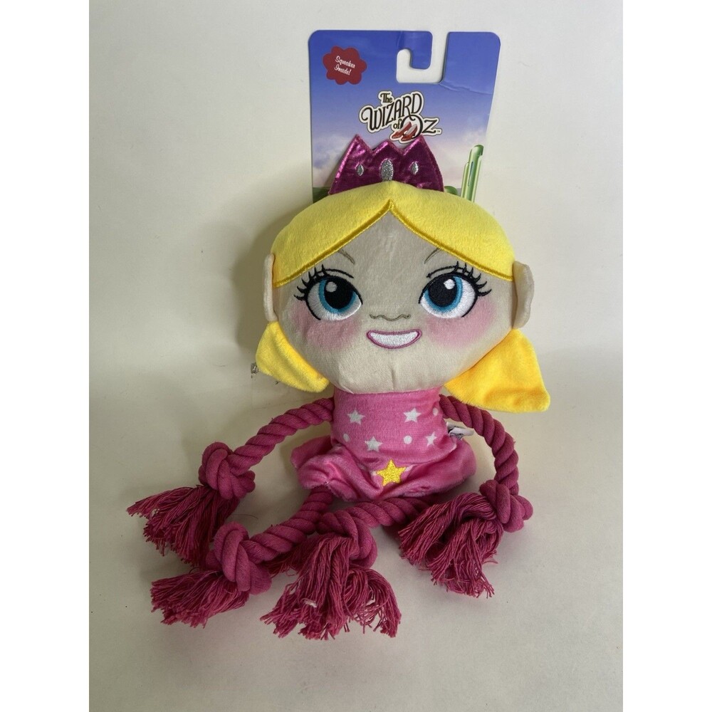 NEW Wizard Of Oz Glinda the Good Witch Plush Rope Dog Toy With Squeaker
